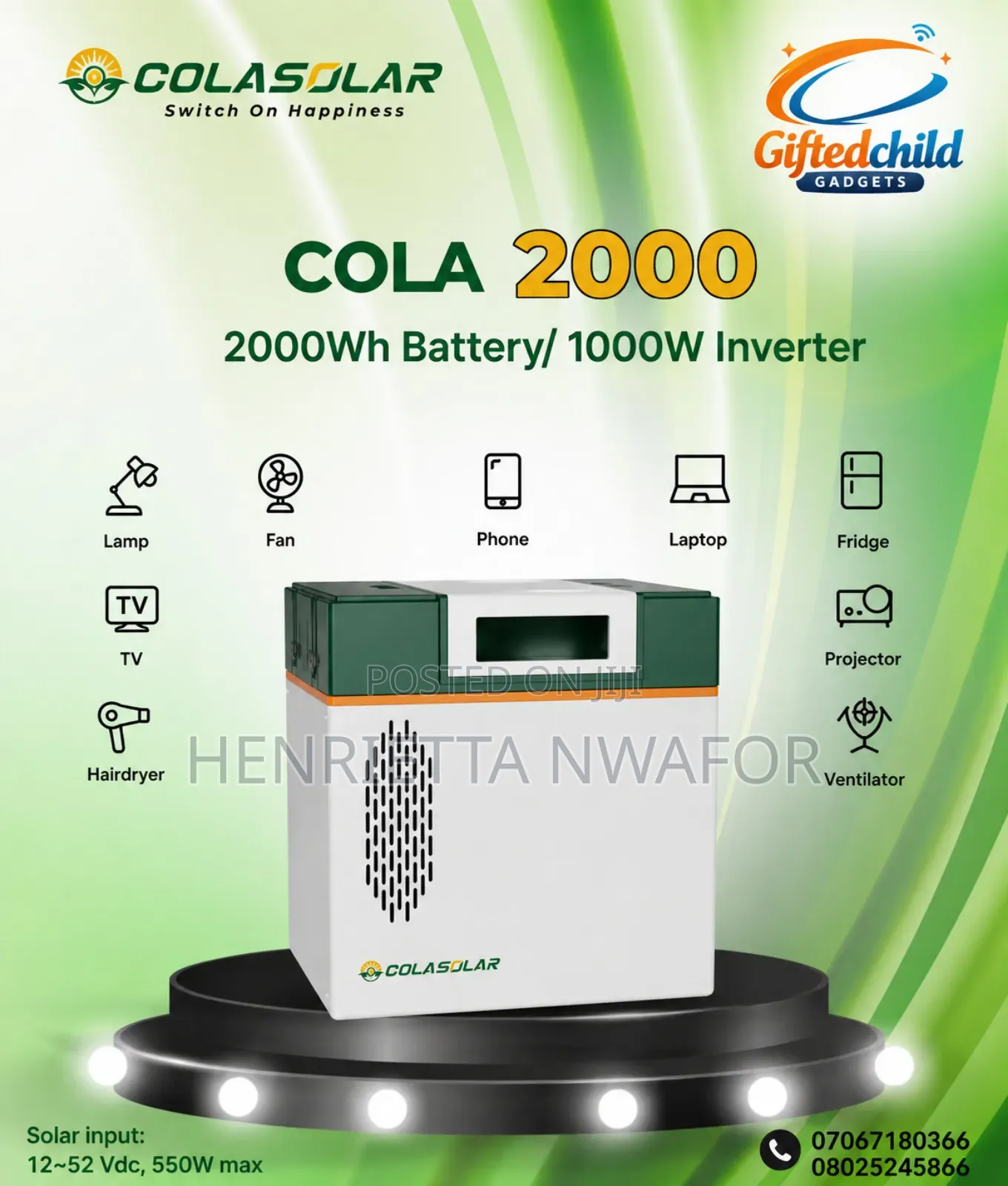 Cola 2000 Solar Generator