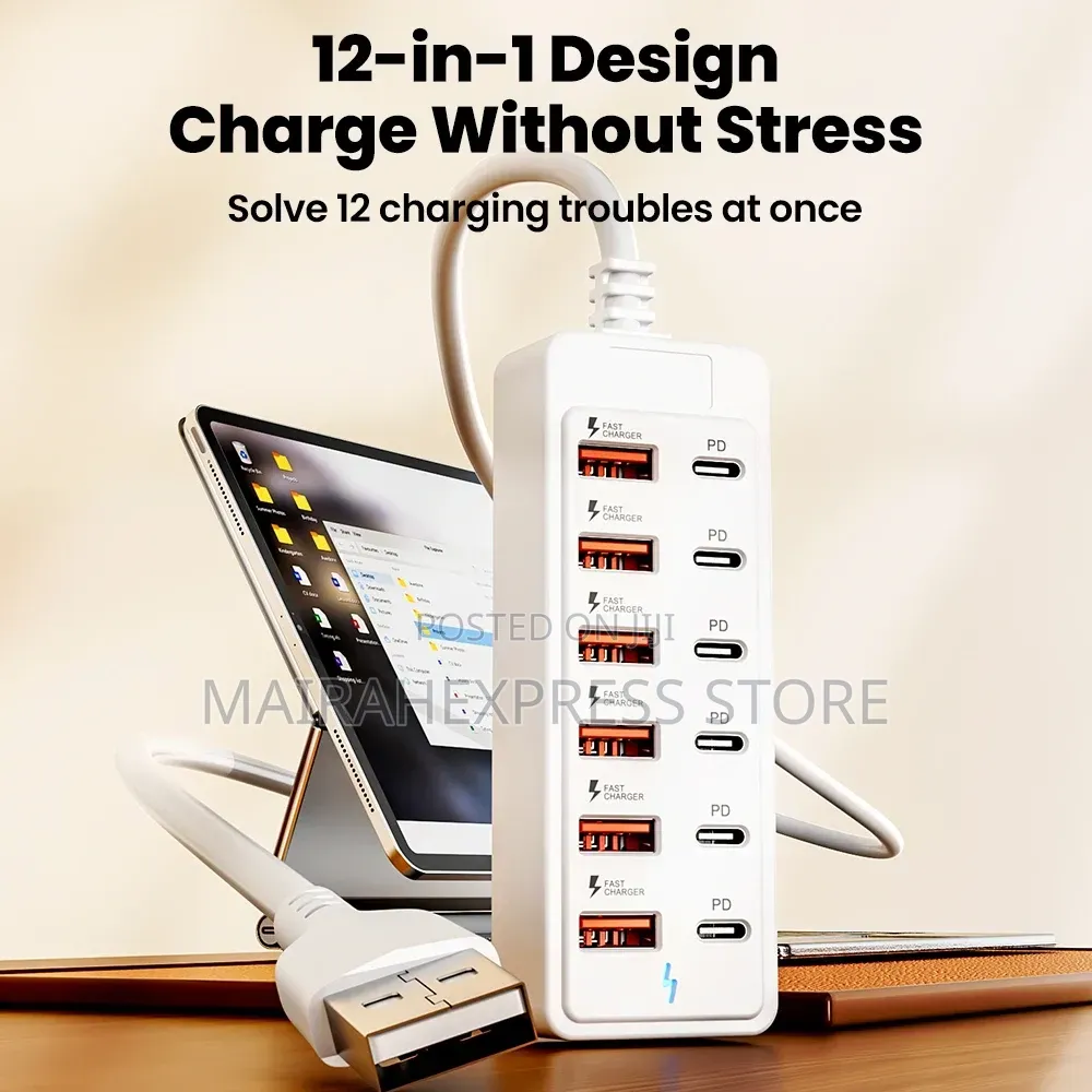 12-in-1 Usb Fast Charging Splitter Socket (66watt)
