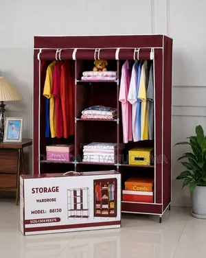 Fabric Wardrobe 3-Section 130x45x175cm - New in Carton`