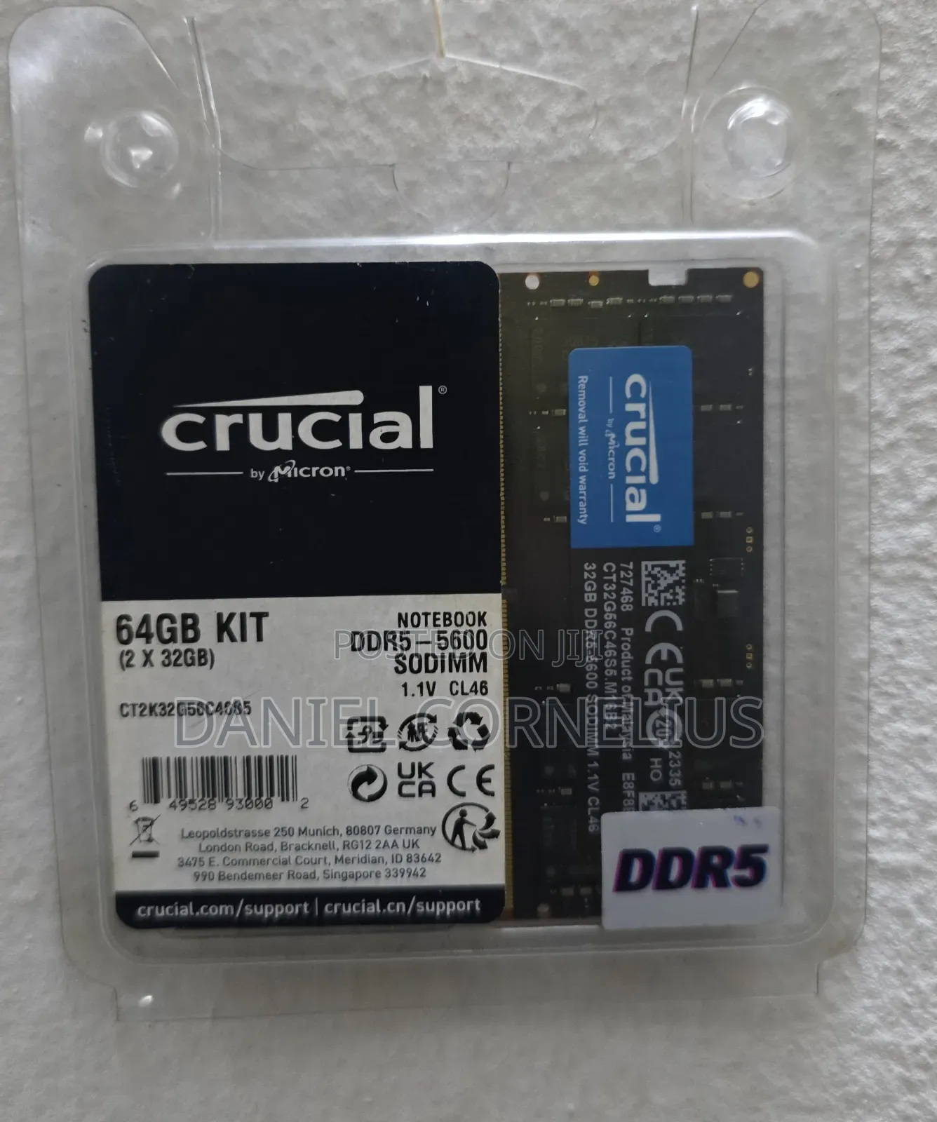 64gb (2×32gb) Ddr5 Laptop Ram