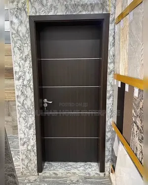 Strong Chocolate HDF Door With Frame, Lock, Inches and Installation