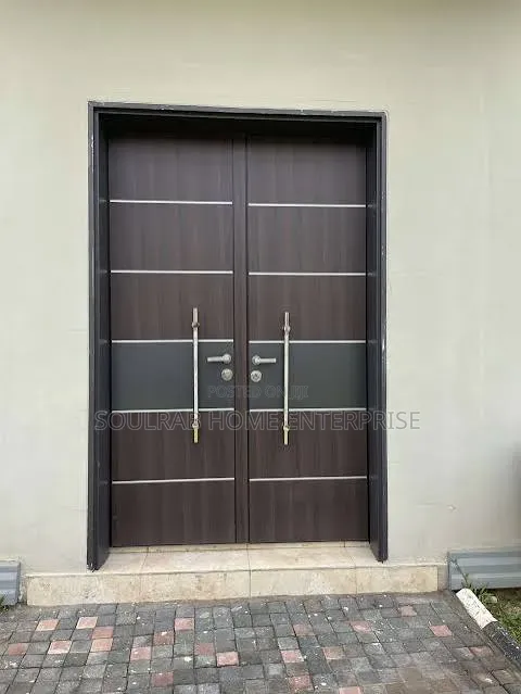 Chocolate Double HDF Door With Frame, Lock, Inches and Installation