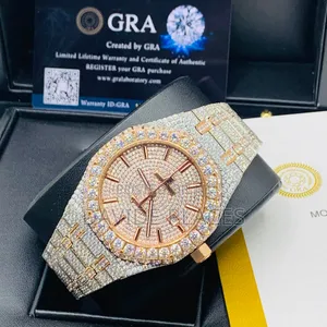 Original Audemars Pigiet Fully Iced Royal Oak Arabic Styled Wristwatch