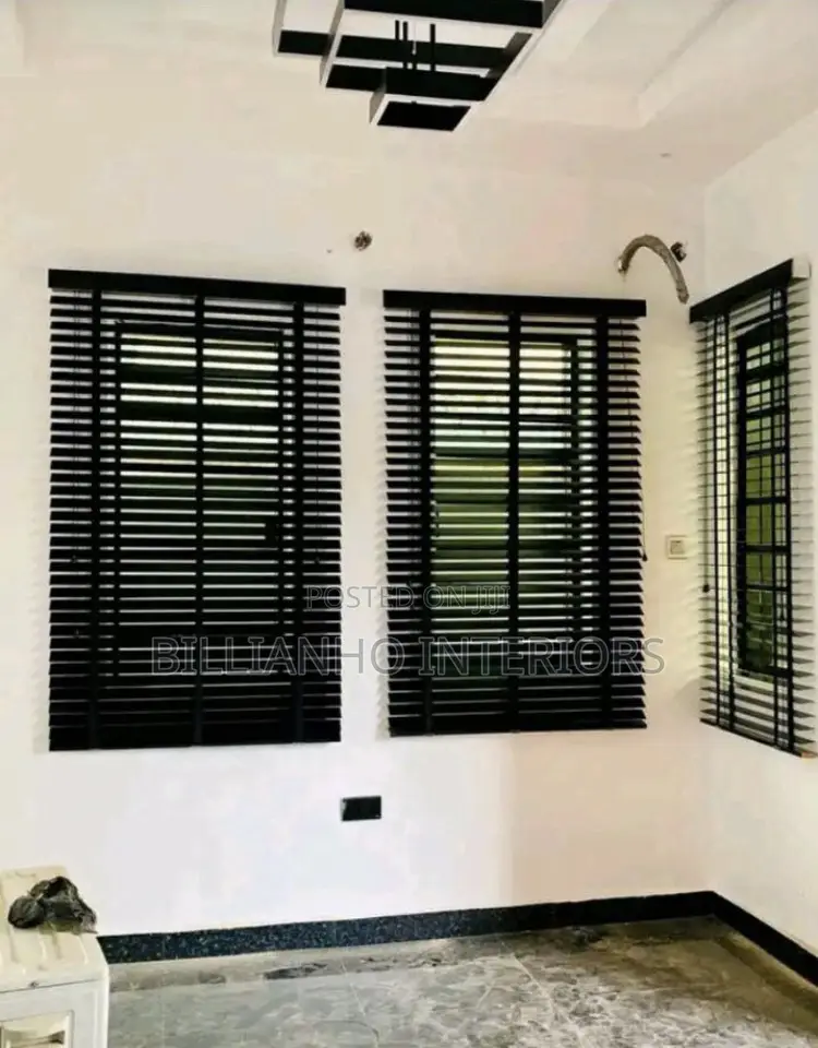 Deep Black Wooden Blinds