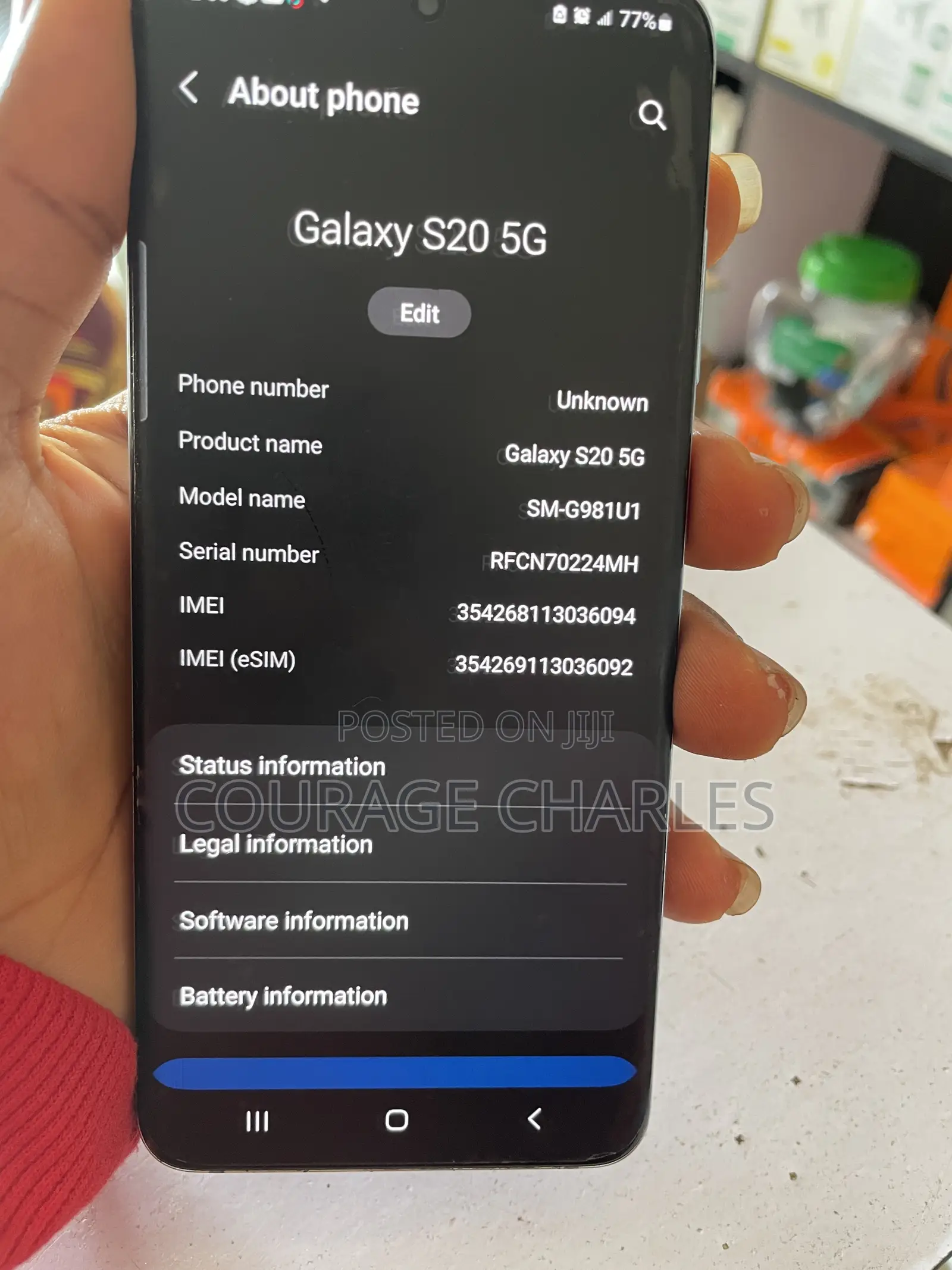 Samsung Galaxy S20 5G Uw 128 GB White