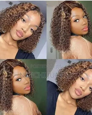 Frontal Piano Curly Human Hair Wig 14"