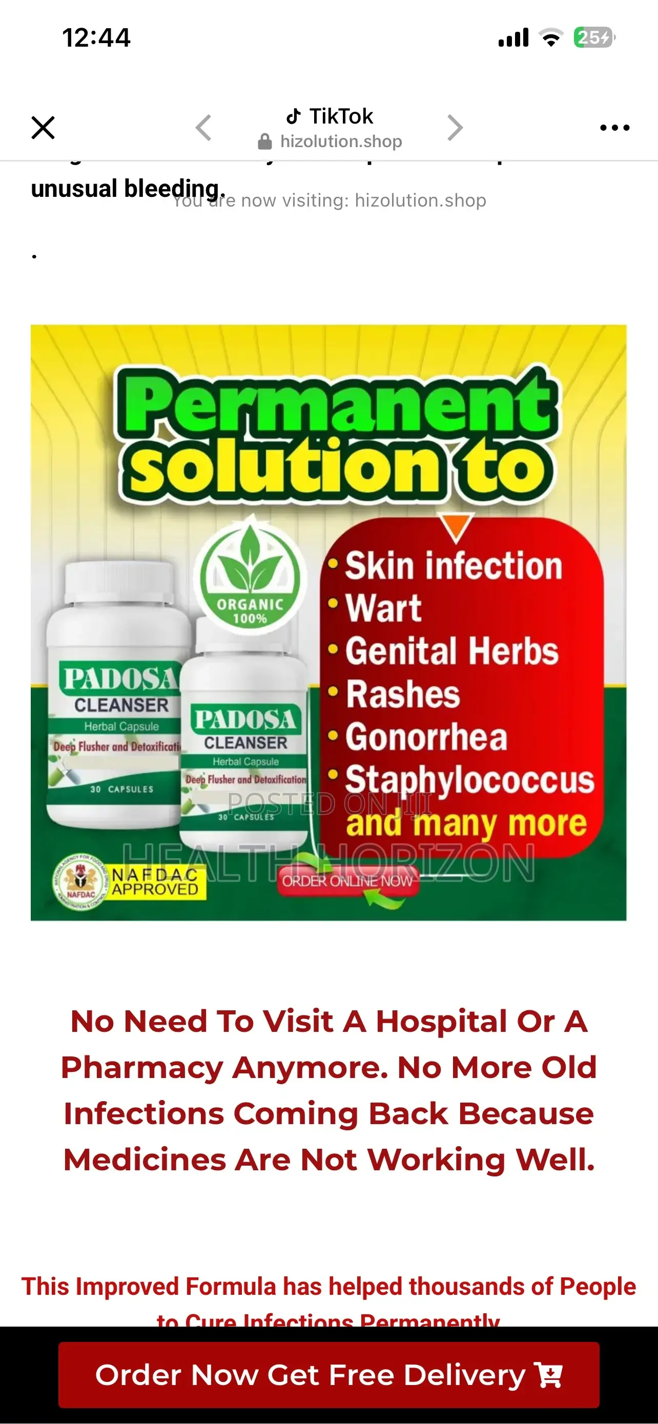 Padosa Herbal Capsule For Infection Support
