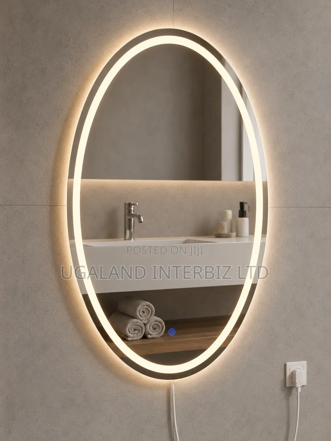 Modern Frameless Oval Led Smart Mirror