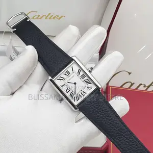 Cartier Tank Premium Luxury Men Leather Wristwatch – Stylish, Durable