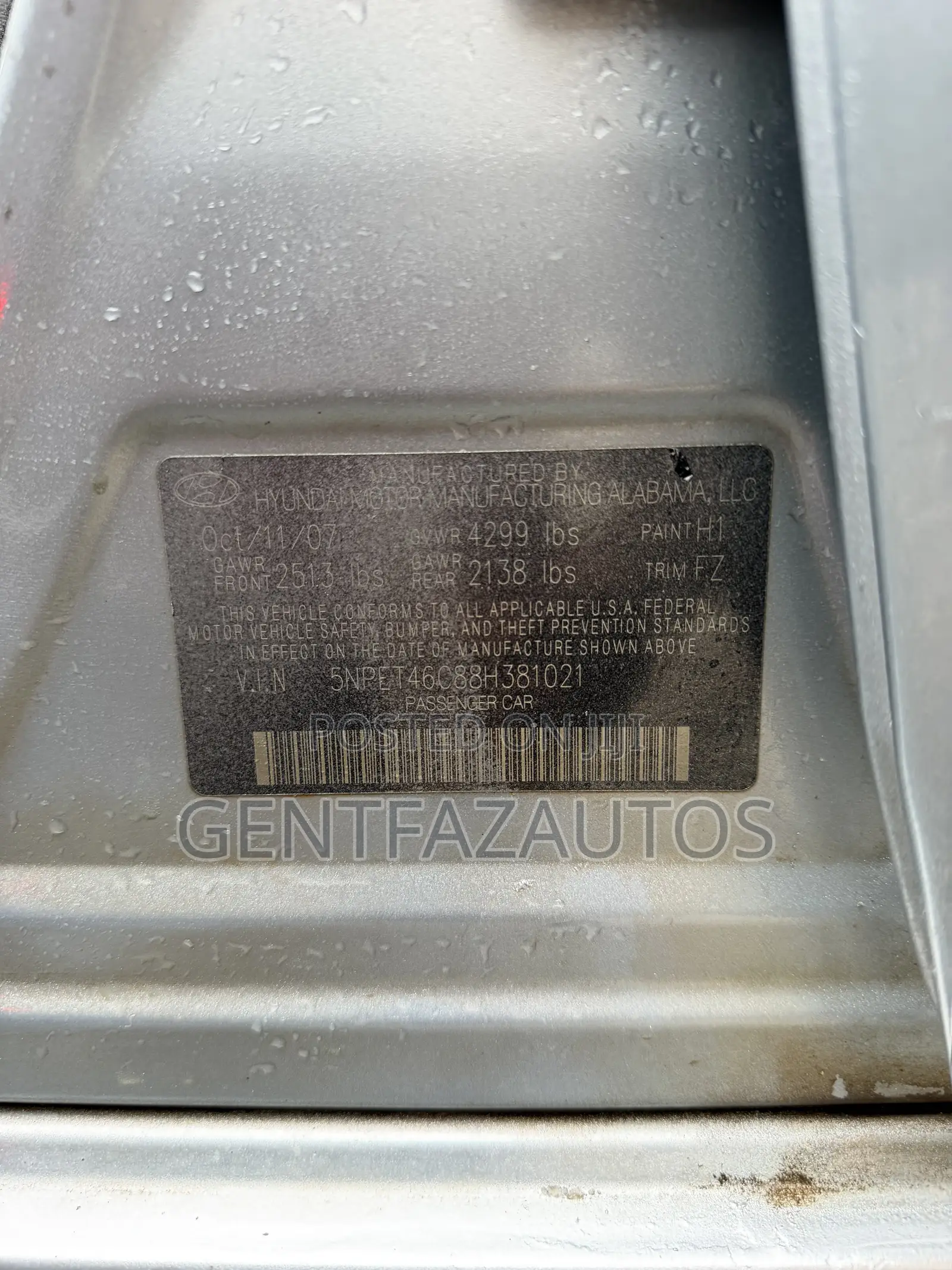Hyundai Sonata 2.4 Automatic 2008 Blue