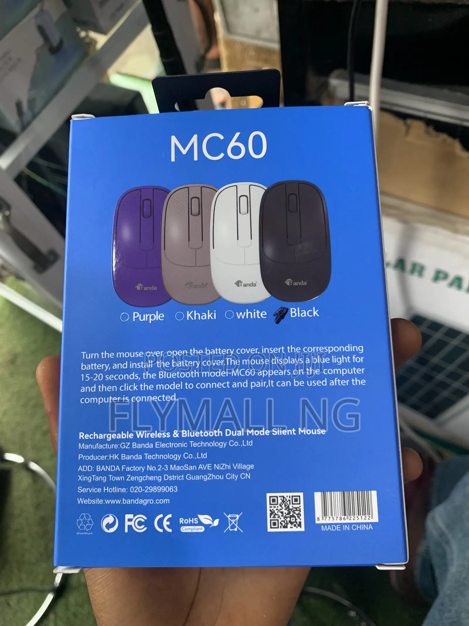 Banda Mc60 Dual-Mode Silent Wireless Mouse