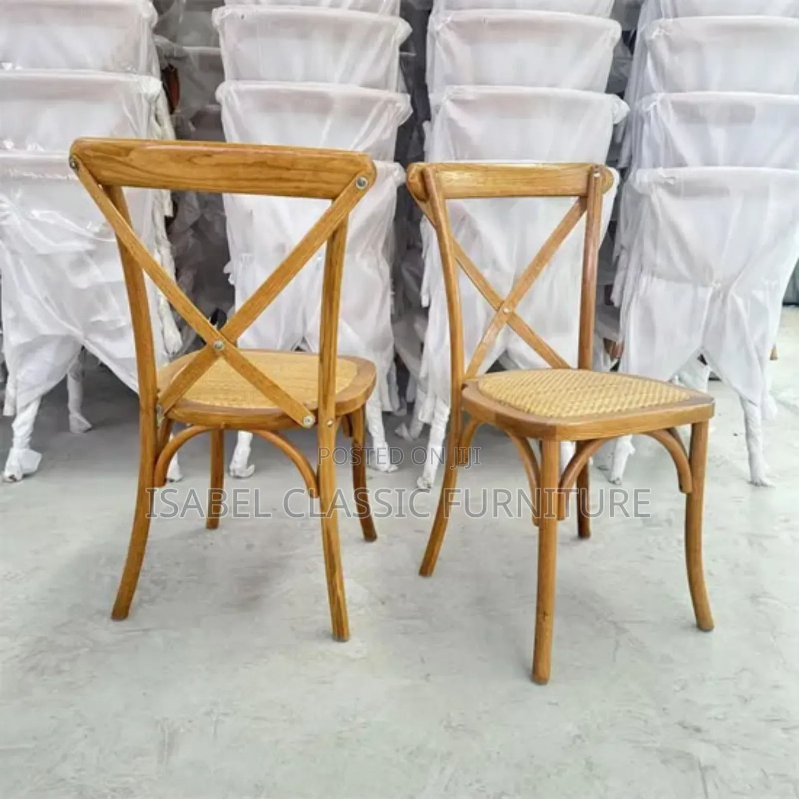 Imported Luxury Cross Back Iron Event Chairs Available