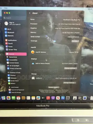 Laptop Apple MacBook Pro 2017 16GB Intel Core i5 SSD 512GB