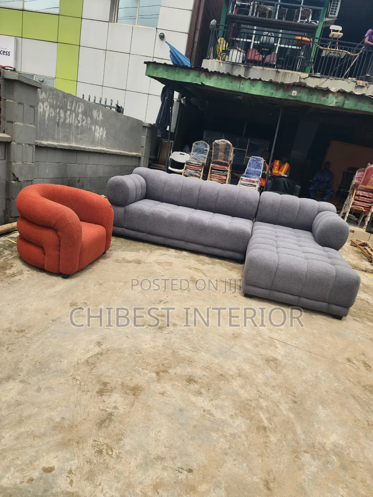Executive L-Shaped Sofa Couch With Single Seater