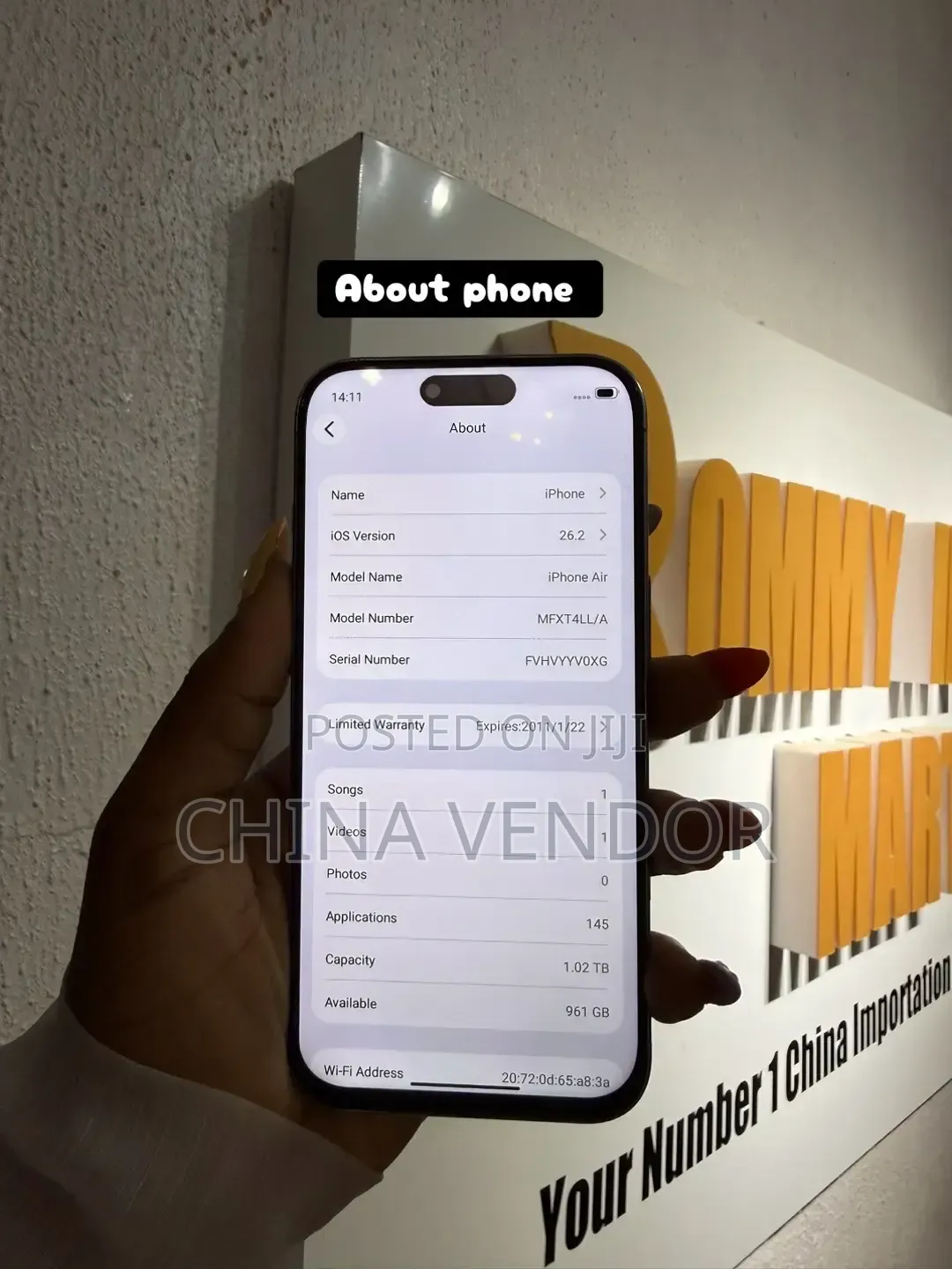 New Apple iPhone Air 1 TB White