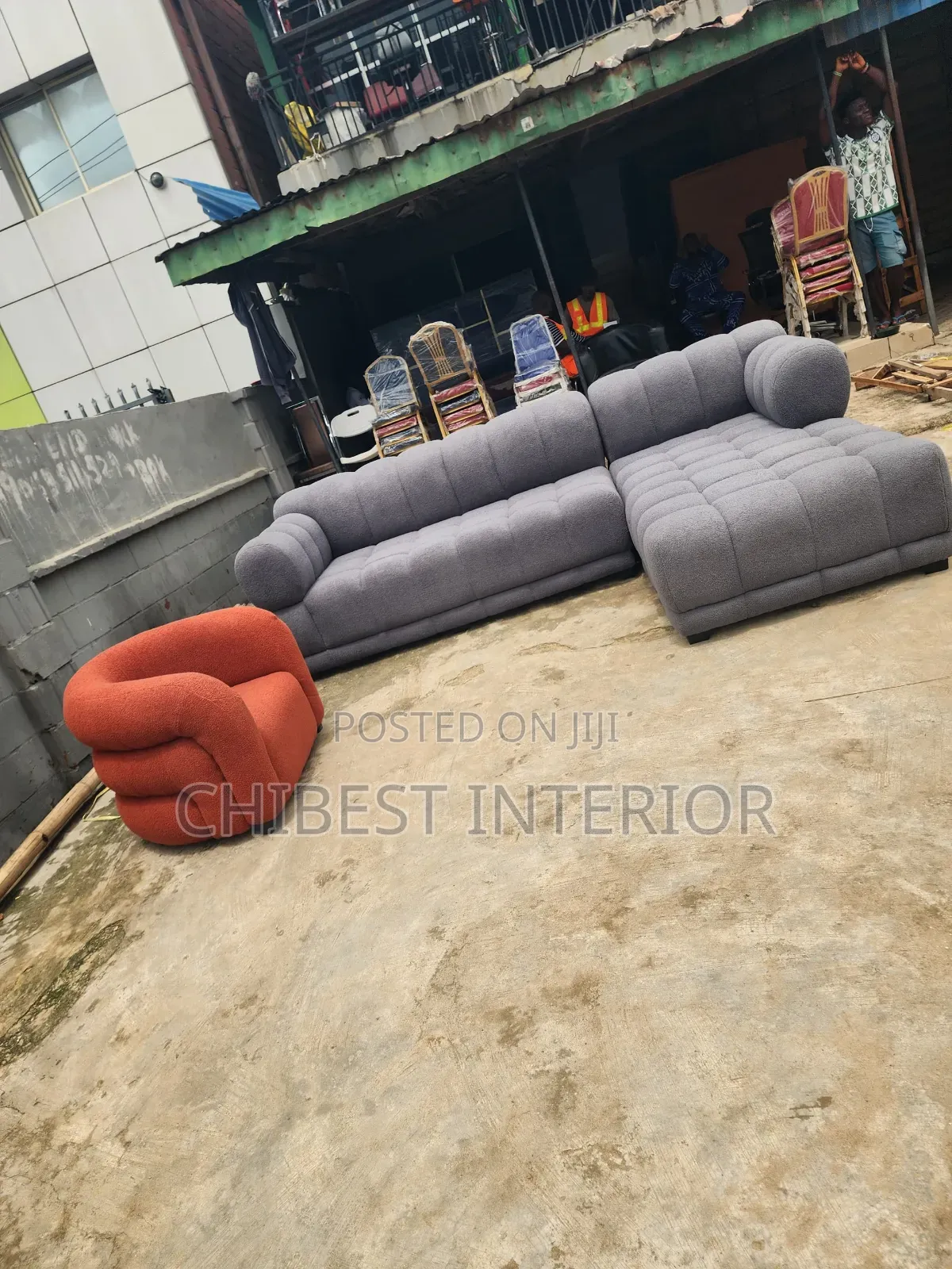 Executive L-Shaped Sofa Chair With Its Single Seater