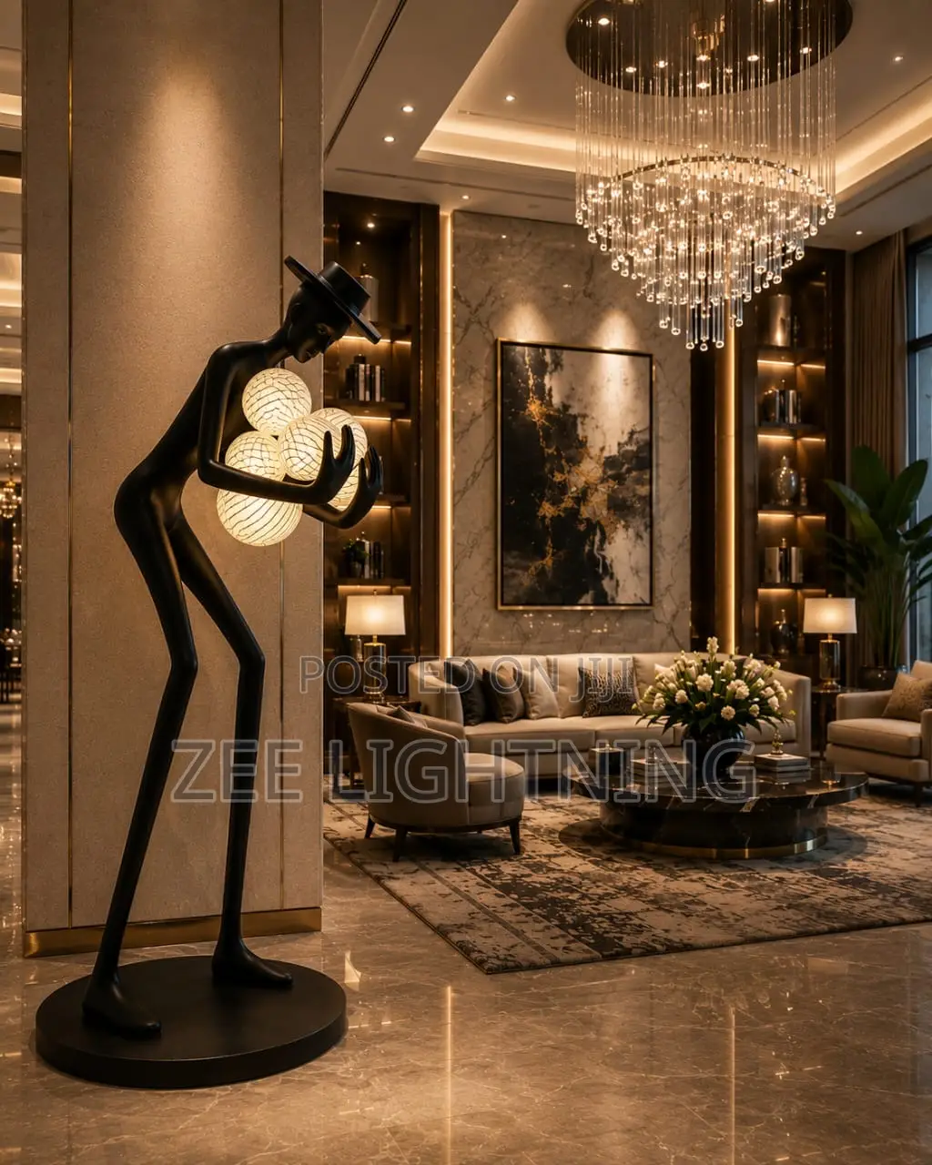 Humanoid Sculpture With Hate (5 Lightning Balls)