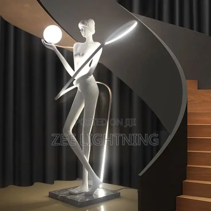 Tall Pretty Standing Goddess With Led Lamp Hold