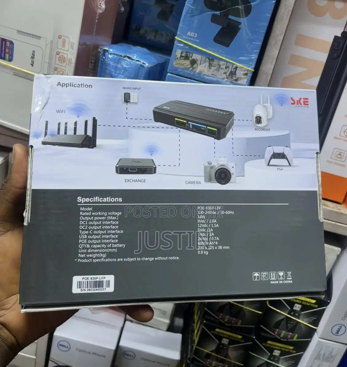 Ske With Type C Poe-930p-LFP 24000mah 18w Mini Dc Ups