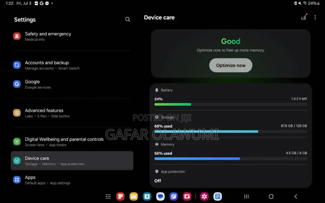 Samsung Galaxy Tab S9 FE+ 128 GB Blue
