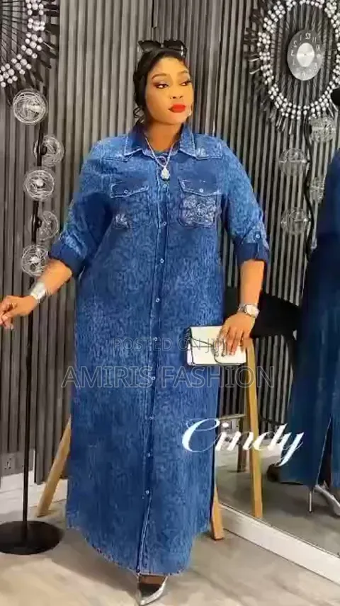 Luxury Beautiful Long Jeans Gown