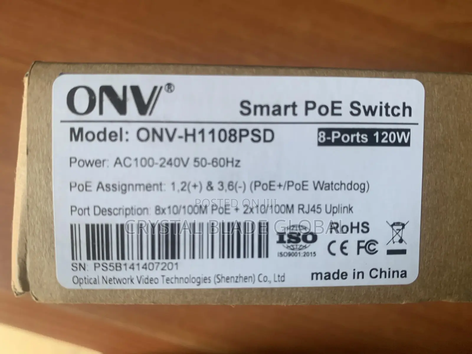 8 Port Onv Poe Switch