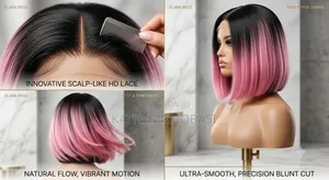 Two Tone Color Bob Wig (Pink and Black)