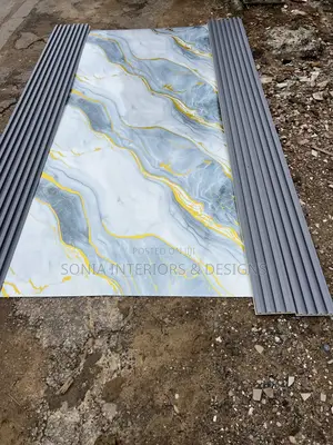 Tv Fluted Panel With Marble Sheet Combo