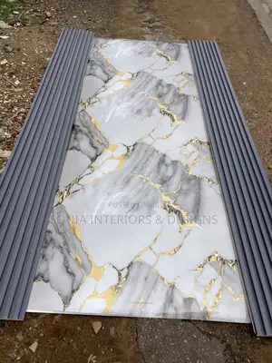 Tv Fluted Panel With Marble Sheet Combo