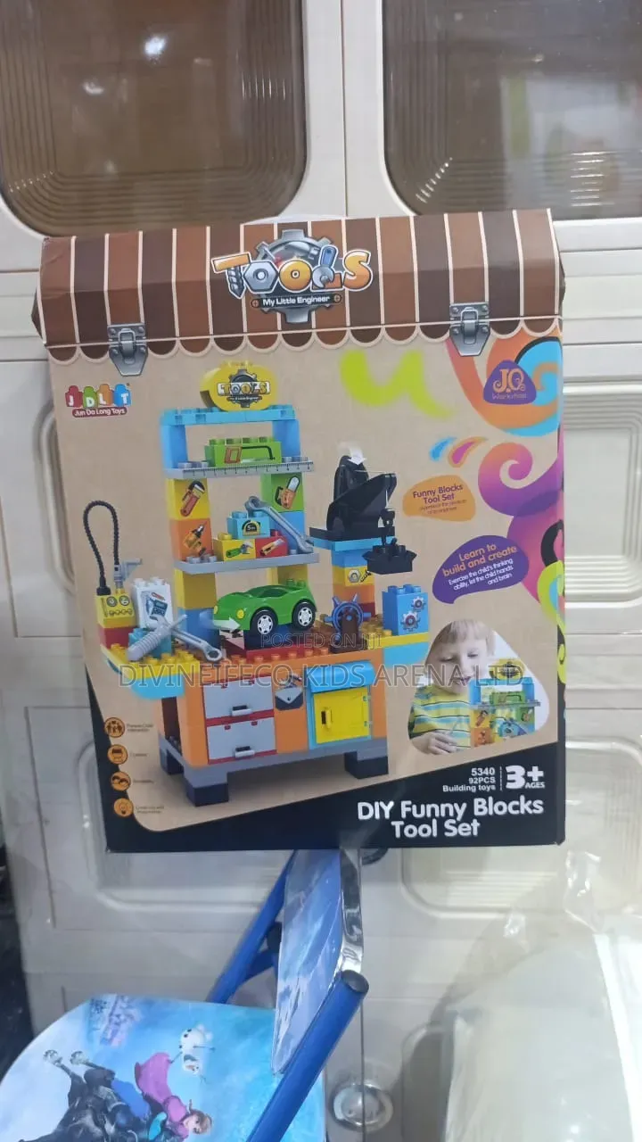 92pcs Diy Kids Tool Workbench Building Block Set