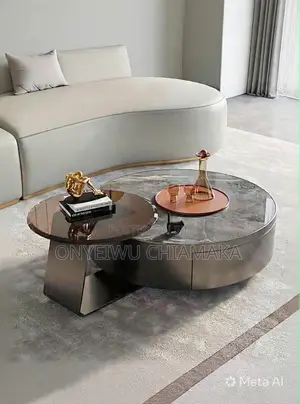 Luxury Round Center Table With Glass Top