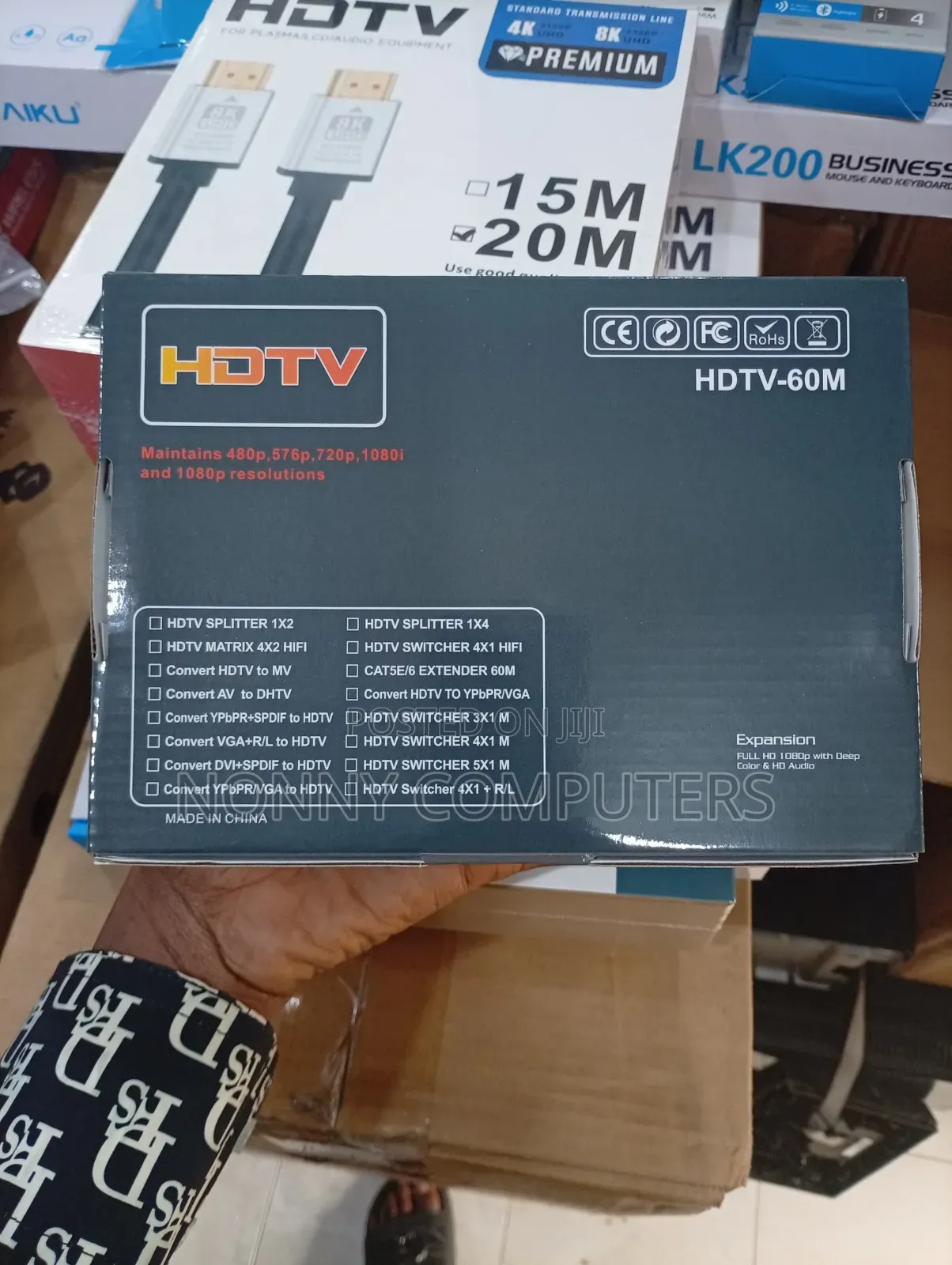 60m Hdmi Extender Over Cat5e/Cat6 Ethernet Cable Kit
