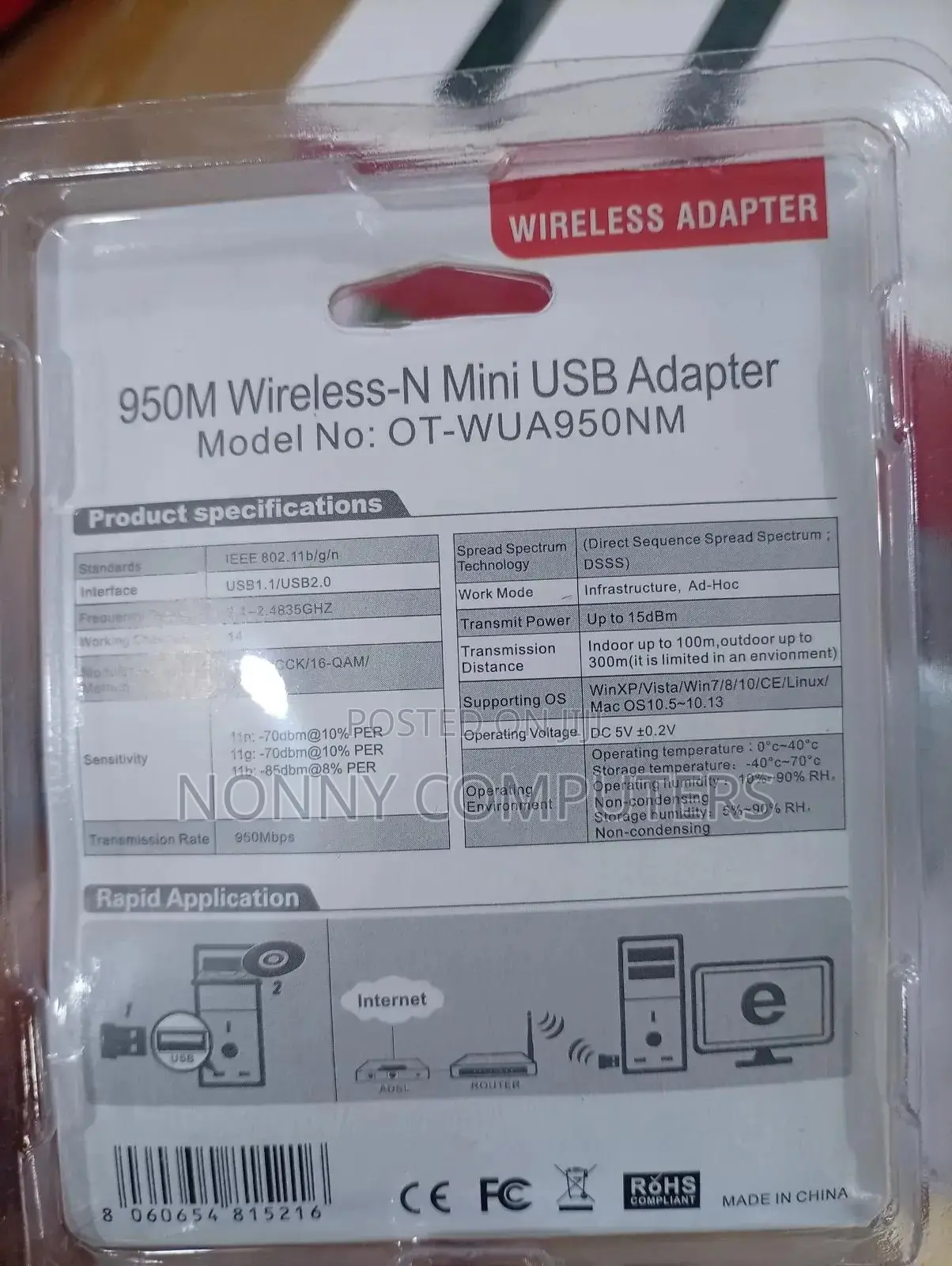 950mbps Wireless N Usb Wifi Adapter 802.11n Nano Usb 2.0
