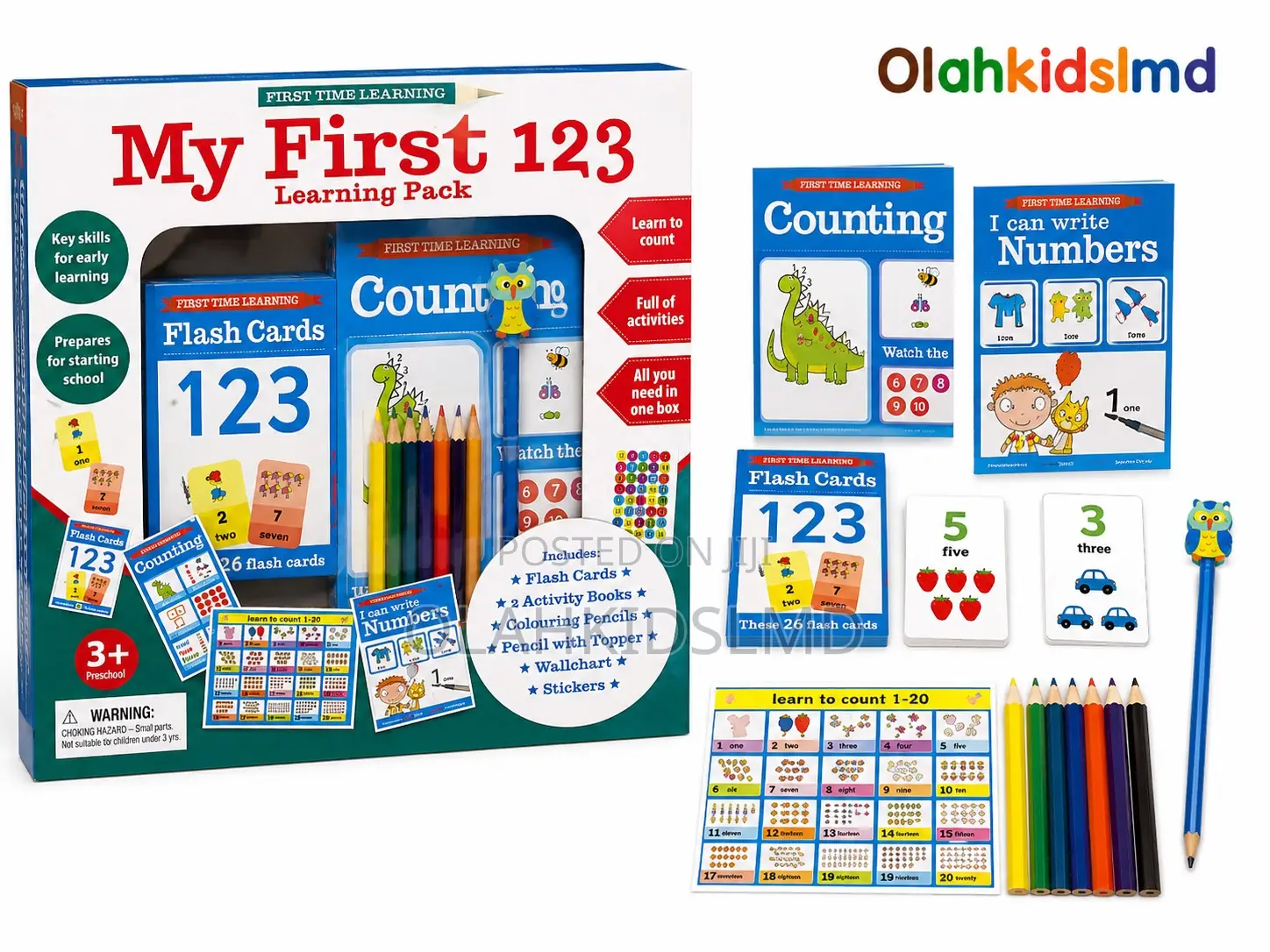 My First 123 Learning Pack – Flash Cards, Activity Books, Pencils