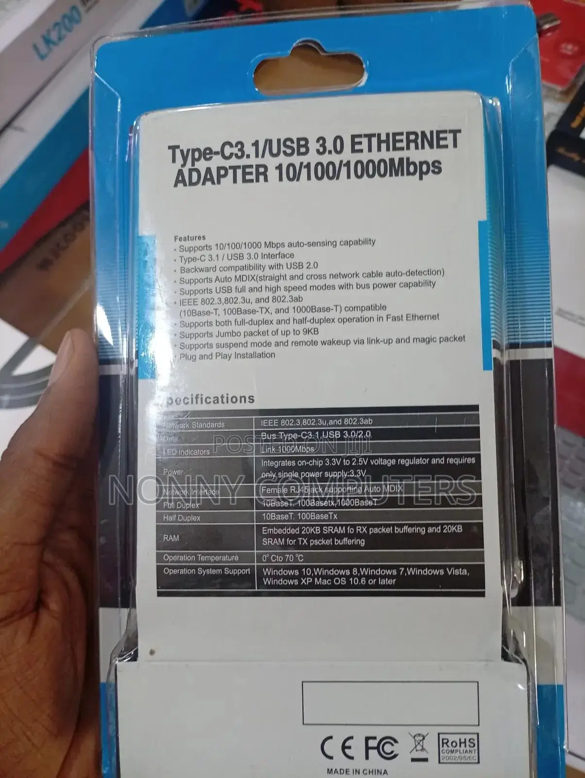 Usb 3.0 Type-C to Gigabit Ethernet Lan Adapter 1000mbps
