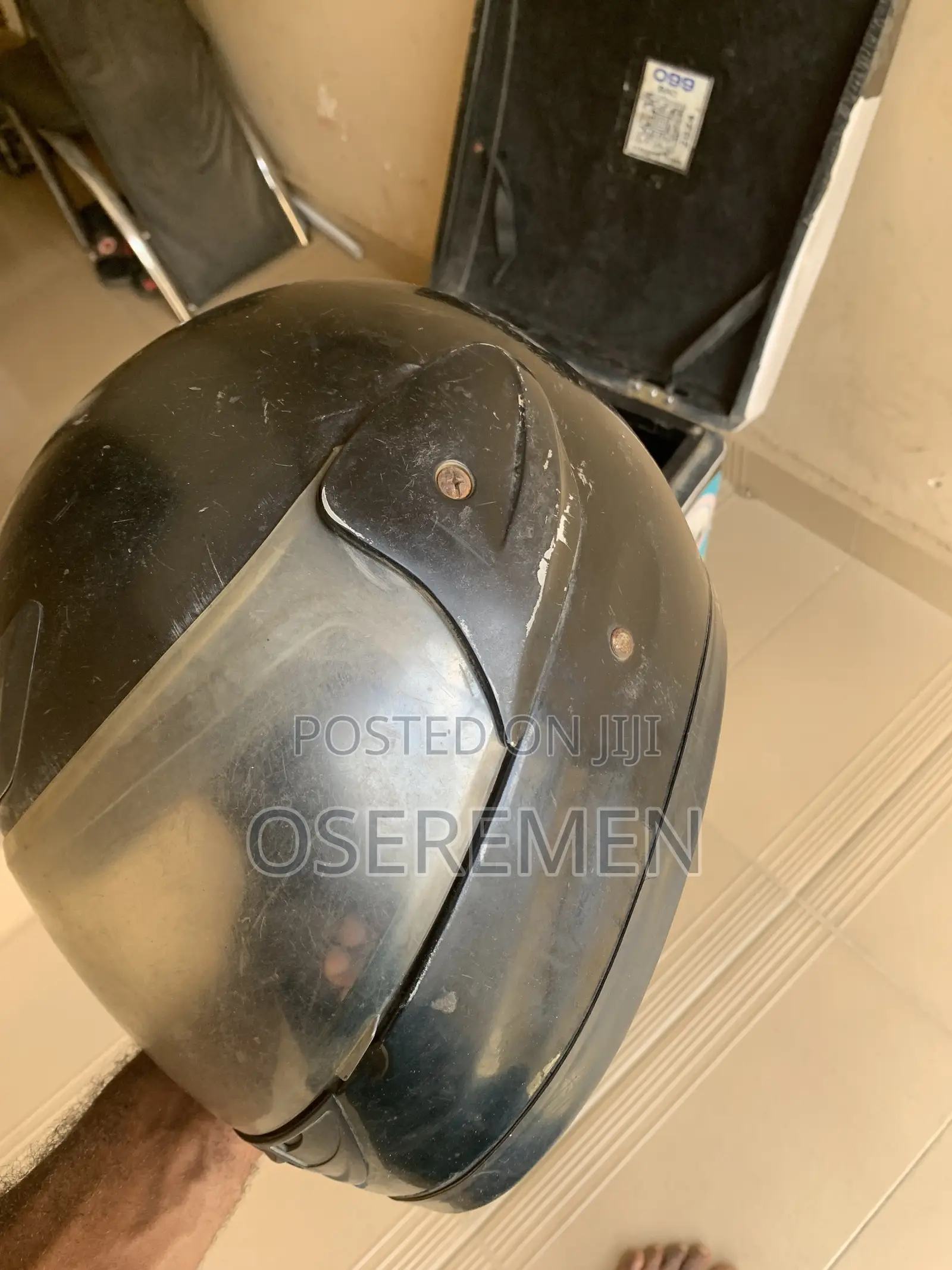Used Helmet and Dispatch Box