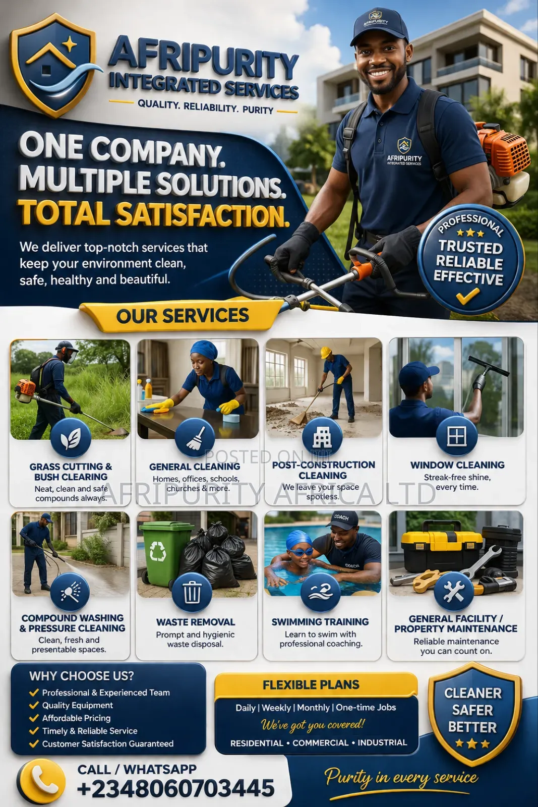 Professional Cleaning, Grass Cutting Property Maintenance Services