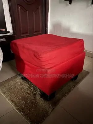 Red Cushioned Ottoman