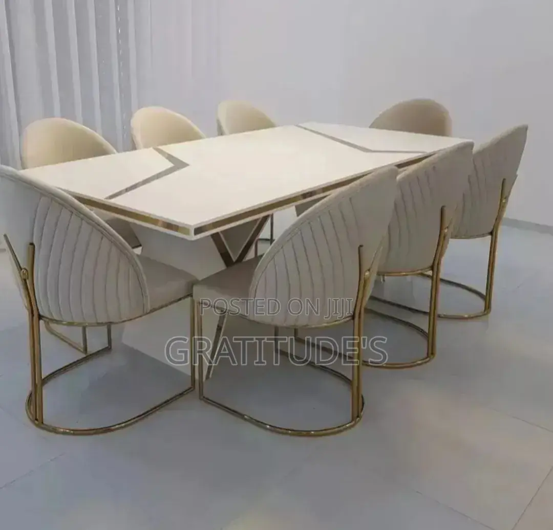 Luxury Turkish Dining Table Set 6 Chairs