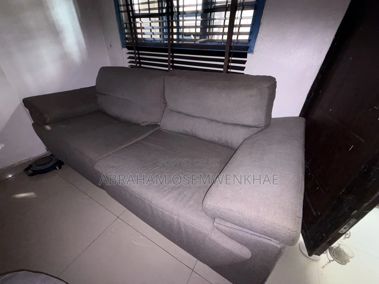 Large Gray Colored 2-Seater Sofa