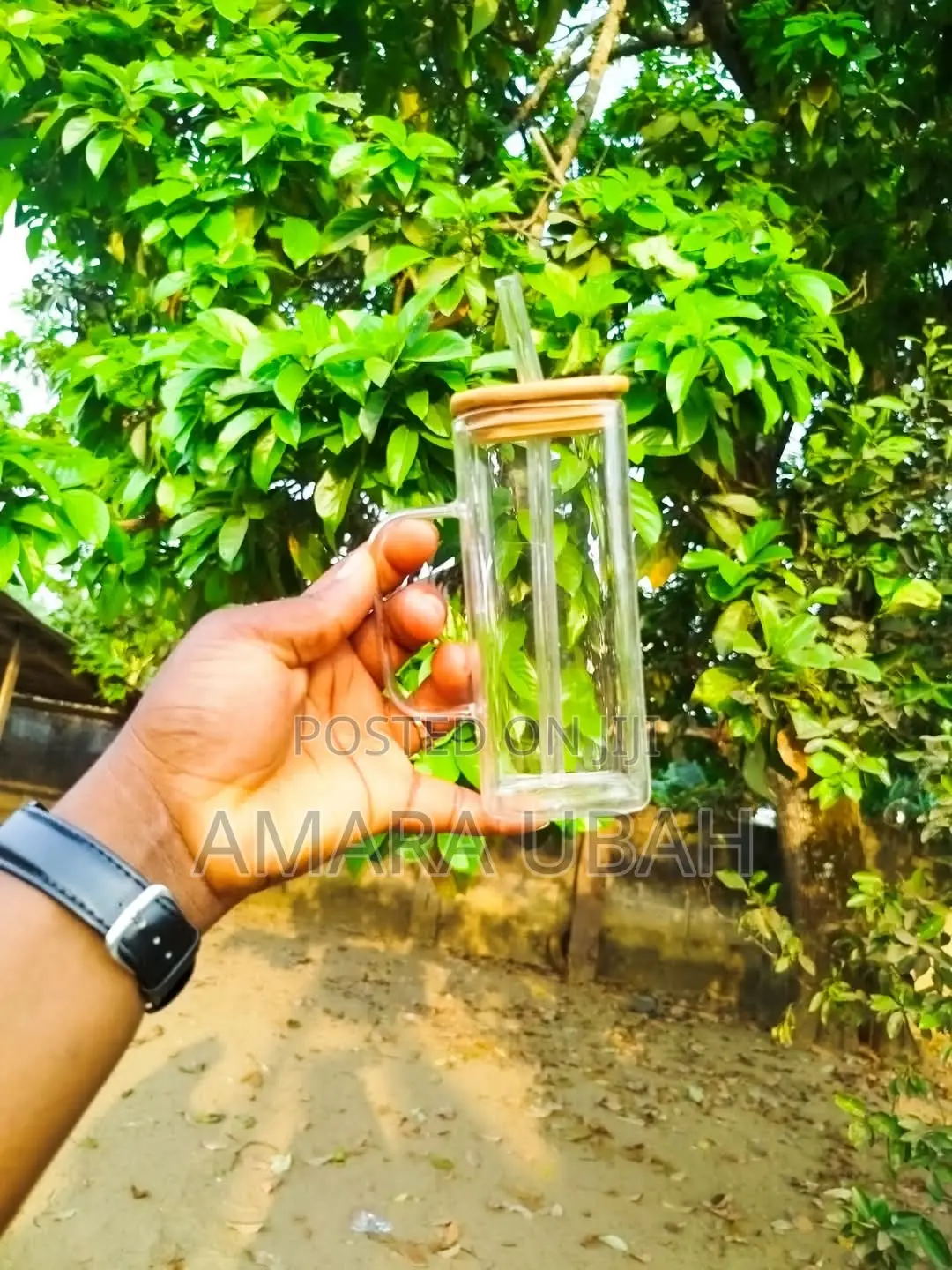Smoothie Glass Cup With Straw