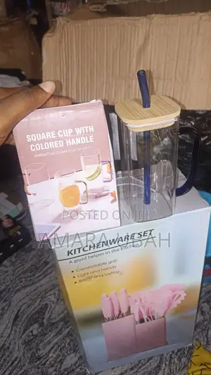Smoothie Glass Cup With Straw