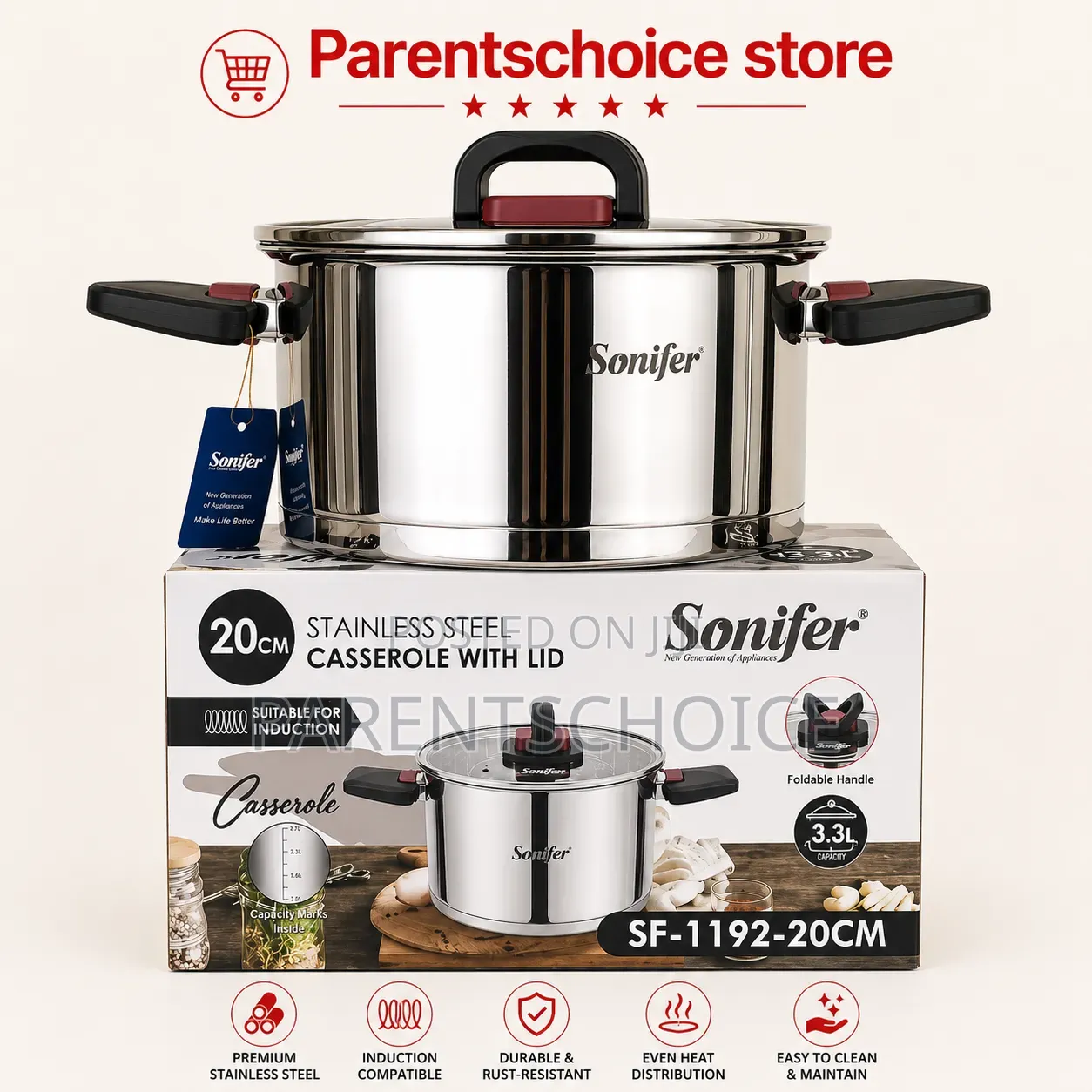 Sonifer Stainless Pot - 20cm / 24 Cm