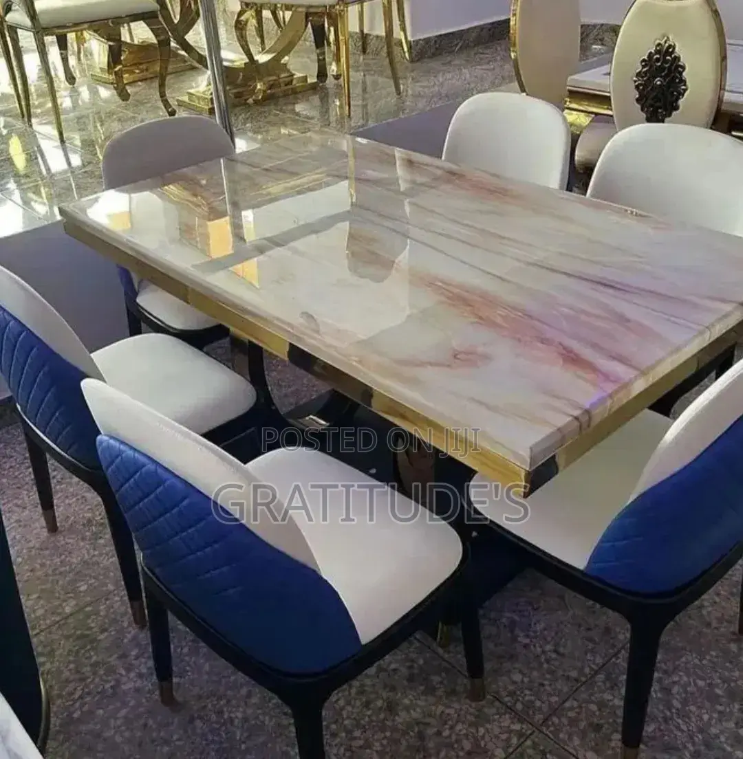Marble Top Dining Table Set 6 Seater