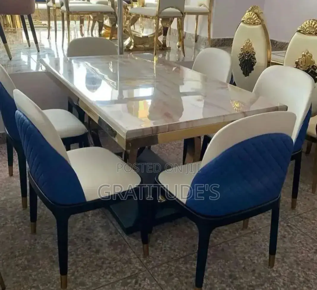 Marble Top Dining Table Set 6 Seater