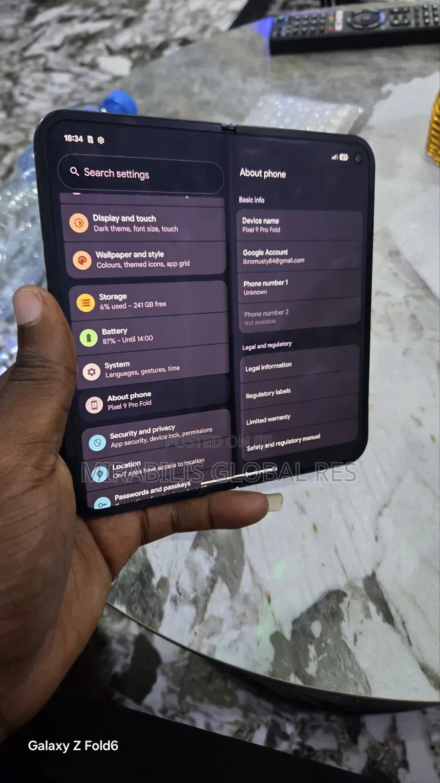 Google Pixel 9 Pro Fold 256 GB Black