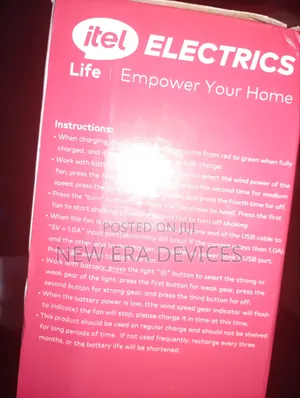 Itel Rechargeable Fan