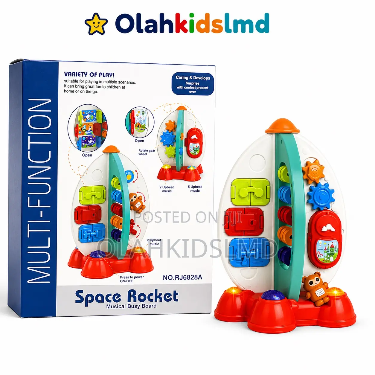 Space Rocket Musical Busy Board – Multi-Function Educational Activity