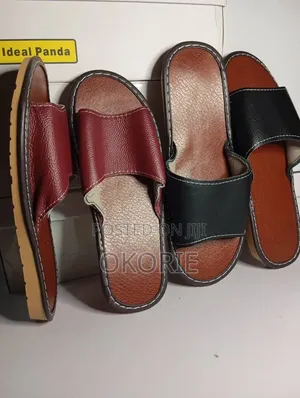 Unisex Premium Genuine Leather Slide Slippers