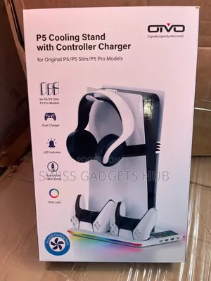 Ps5 Cooling Stand With Dual Controller Charger | RGB Lights/ Brand New